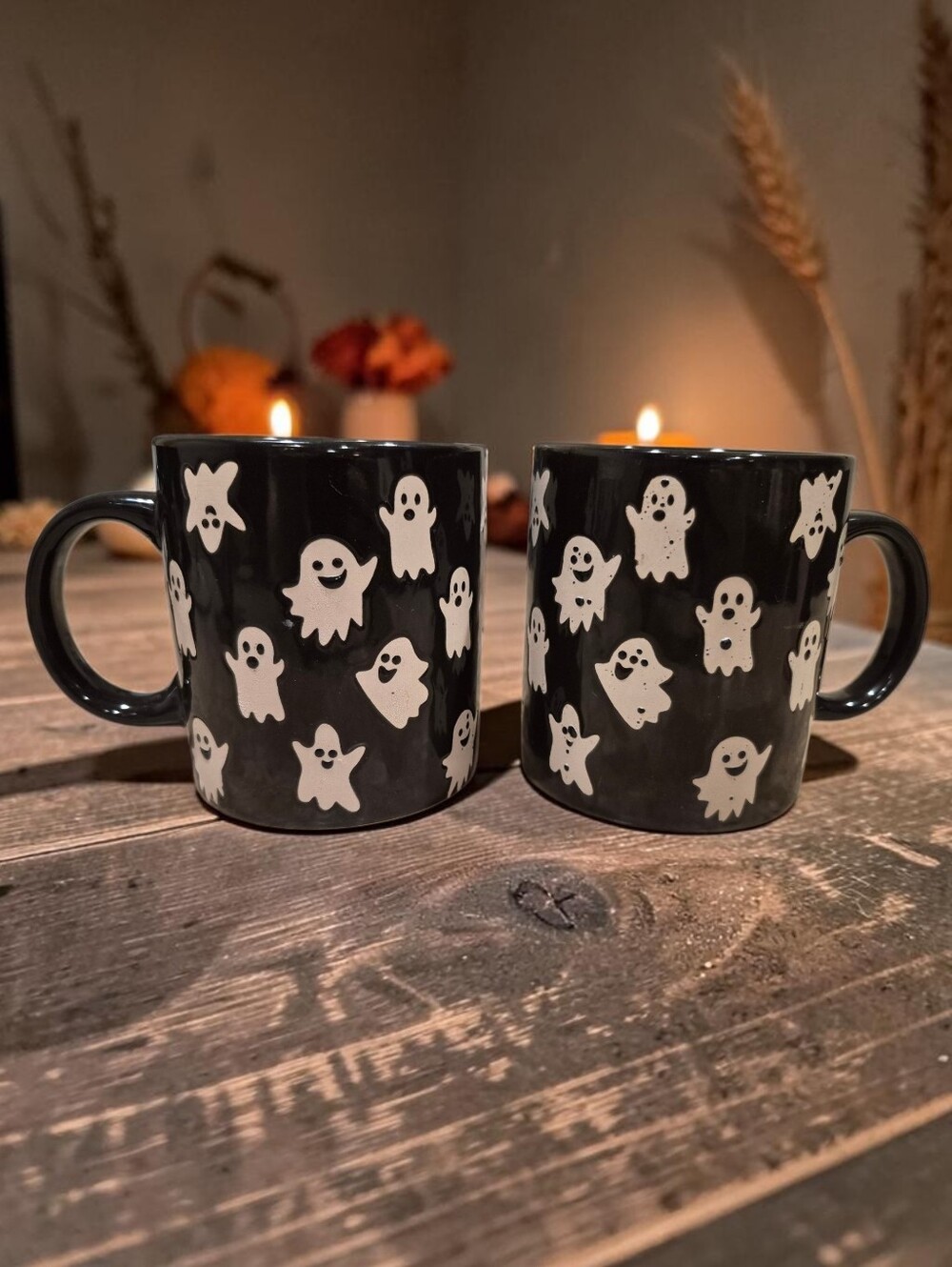 Royal Norfolk Set Of 2 Dancing Ghosts Ceramic Mugs
